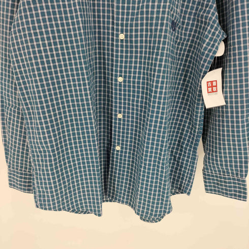 チャップス CHAPS 00S EASY CARE ロゴ 刺繍 チェック コットン ポリ B.D シャツ メンズ import:L
