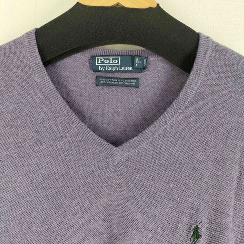 ポロバイラルフローレン Polo by RALPH LAUREN 90-00s ポニー刺繍 カシミヤ混 コットンVネックニット メンズ import:L