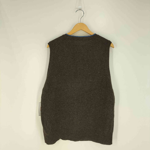 フレッドペリー FRED PERRY イタリア製 ロゴ刺繍 ウール ニットベスト メンズ