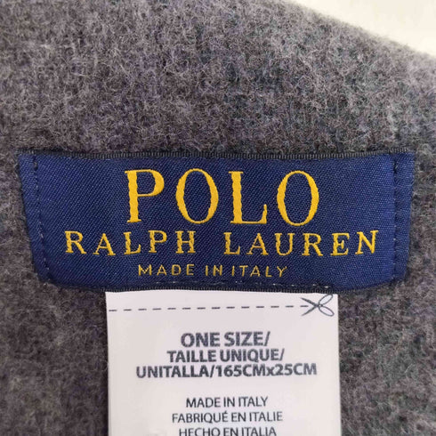 ポロラルフローレン POLO RALPH LAUREN イタリア製 ポニー刺繍 ブロックチェック ウールナイロン フリンジマフラー メンズ ONE SIZE