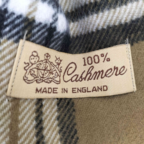 英国製 カシミヤ100 チェックマフラー レディース