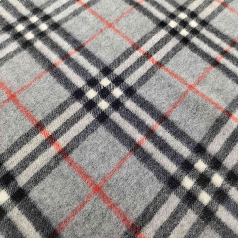 バーバリーズ BURBERRYS 90S 白タグ PURE CASHMERE 灰 ノバチェック フリンジ マフラー メンズ