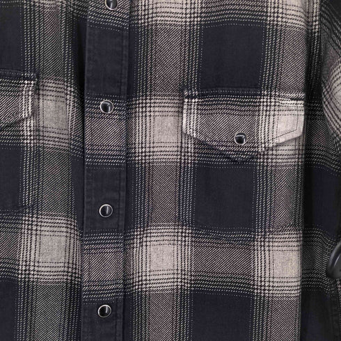 マインデニム MINEDENIM L/S オンブレチェックシャツ メンズ JPN:2