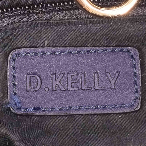 ディーケリー D.KELLY バイカラーレザーハンドバッグ タッセルチャーム レディース