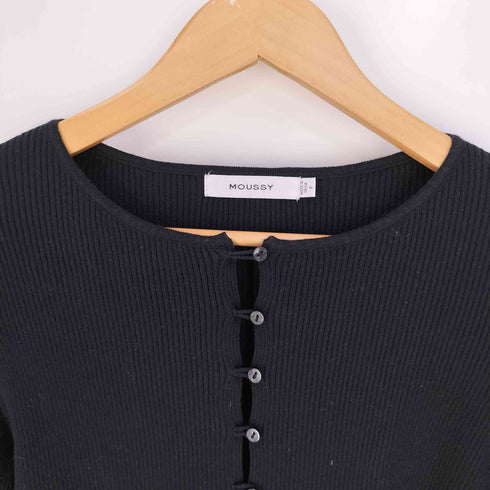マウジー moussy LOOP BUTTON KNIT CARDIGAN ループボタン ニットカーディガン レディース FREE