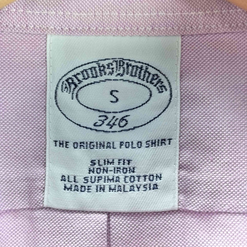 ブルックスブラザーズ 346 BROOKS BROTHERS 刺繍 SLIM FIT ボタンダウン 半袖シャツ メンズ JPN:S