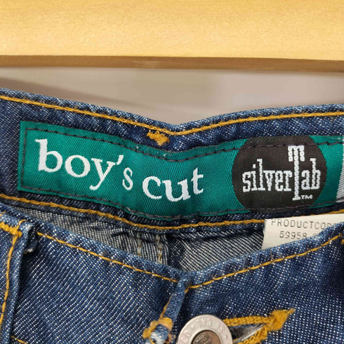 リーバイス Levis 90S SILVERTAB BOYS CUT 裾スリット リメイクコーティングデニムパンツ Y2K レディース 28