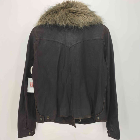 ギャップ Gap 1969 00S ファー付き ダブルジップ ゴートレザー ジャケット Y2K レディース import:S