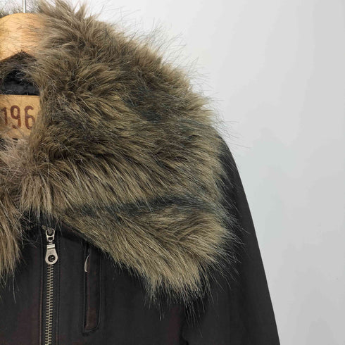 ギャップ Gap 1969 00S ファー付き ダブルジップ ゴートレザー ジャケット Y2K レディース import:S