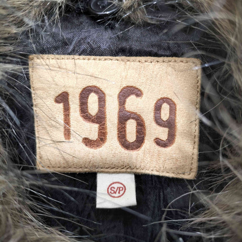 ギャップ Gap 1969 00S ファー付き ダブルジップ ゴートレザー ジャケット Y2K レディース import:S