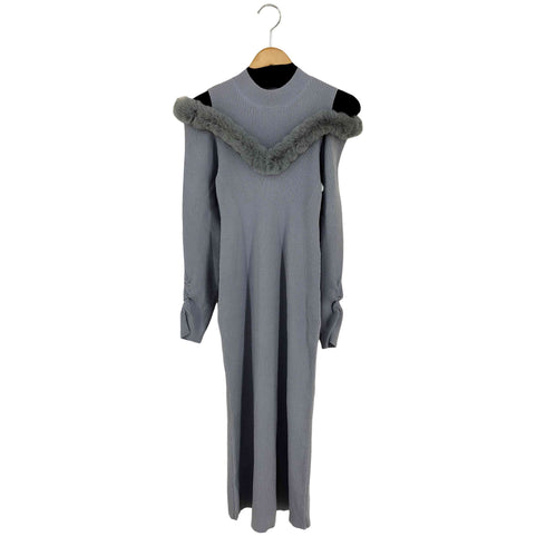 リリアンカラット LILLIAN CARAT ファーデザインニットワンピース レディース JPN:2