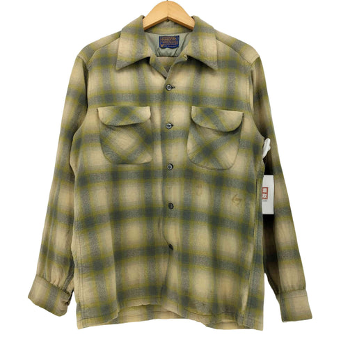 ペンドルトン PENDLETON 60S オンブレチェック フラップポケット オープンカラーシャツ メンズ M