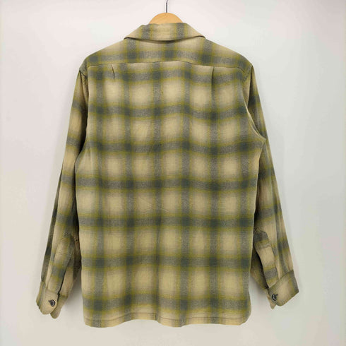 ペンドルトン PENDLETON 60S オンブレチェック フラップポケット オープンカラーシャツ メンズ M