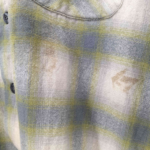 ペンドルトン PENDLETON 60S オンブレチェック フラップポケット オープンカラーシャツ メンズ M