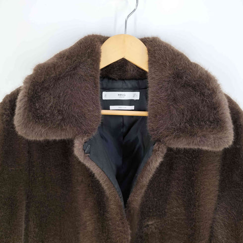 マンゴー MNG CASUAL FAUX FUR フェイクファー ボタンレスコート レディース EUR:S / USA:XS