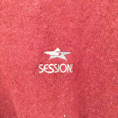 ウール SESSIONS刺繍 バイカラー Vネックニット レディース import:L
