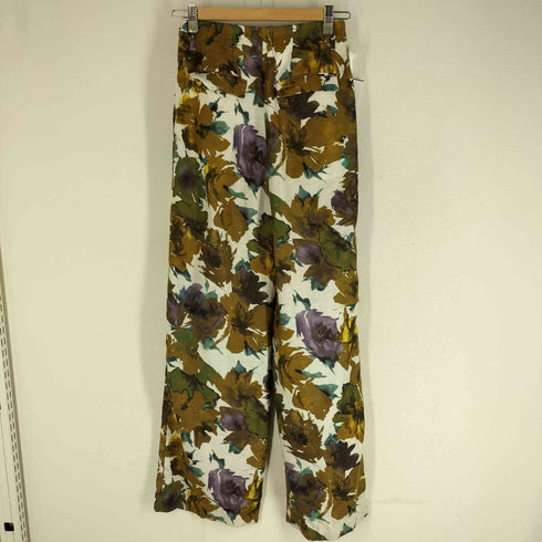 エリン ELIN Floral 2-tuck pants 花柄ワイドパンツ レディース EUR:36
