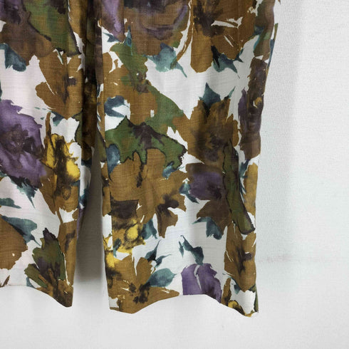 エリン ELIN Floral 2-tuck pants 花柄ワイドパンツ レディース EUR:36