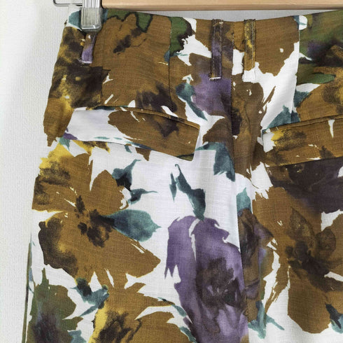エリン ELIN Floral 2-tuck pants 花柄ワイドパンツ レディース EUR:36