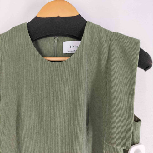 クラネ CLANE SQUARE SLEEVE ALL IN ONE モスグリーン レディース 1