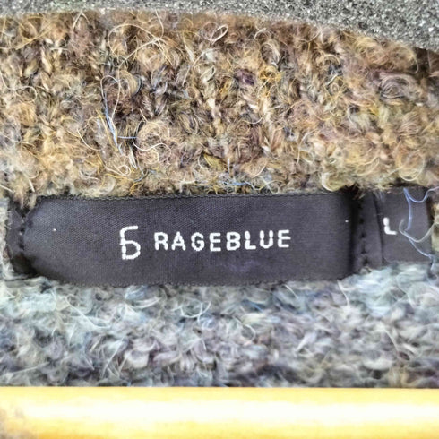 レイジブルー RAGEBLUE クルーネックグラデーションレインボーニット レディース JPN:L