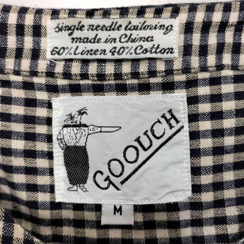 グーチ GOOUCH ギンガムチェックノーカラーシャツ メンズ JPN:M