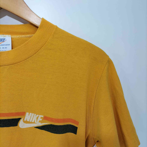 ナイキ NIKE 70s USA製 オレンジタグ クルーネック ロゴプリント Tシャツ メンズ 38-40