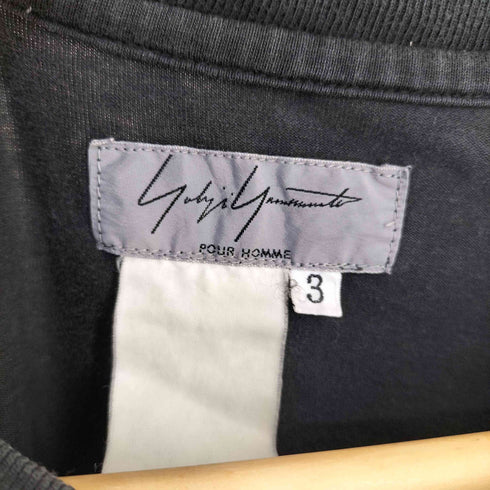 ヨウジヤマモトプールオム Yohji Yamamoto POUR HOMME 00SS アジアの不良期 クルーネックTシャツ 無地 袖裾シングル ピスネーム メンズ JPN:3