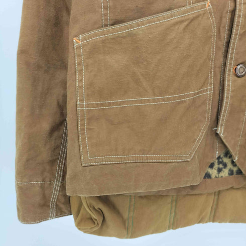 サスクワァッチファブリックス SASQUATCHfabrix. 12AW 裏地レオパード ドッキングワークシャツジャケット メンズ JPN:M