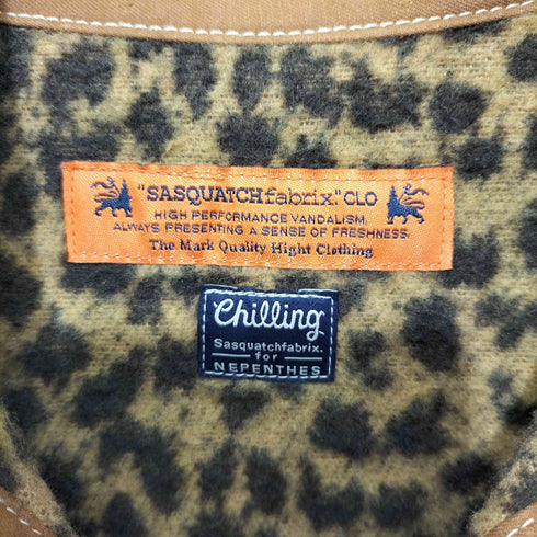 サスクワァッチファブリックス SASQUATCHfabrix. 12AW 裏地レオパード ドッキングワークシャツジャケット メンズ JPN:M
