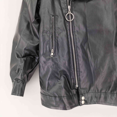 DASHAYU フェイクレザーライダースジャケット レディース JPN:XL