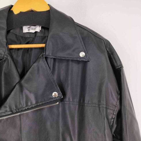 DASHAYU フェイクレザーライダースジャケット レディース JPN:XL