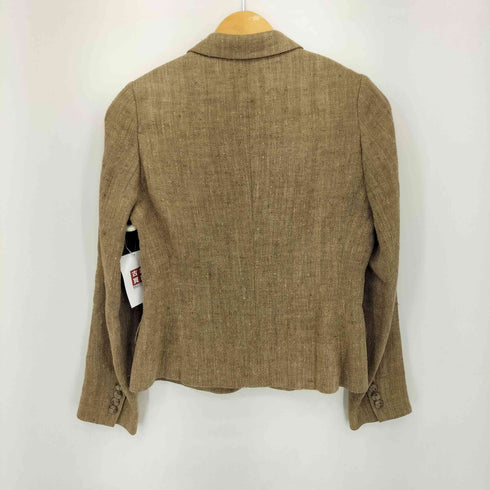 ラルフローレン RALPH LAUREN ネップ ヘリンボーン シルクリネン テーラードジャケット レディース JPN:9号
