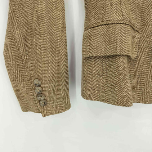 ラルフローレン RALPH LAUREN ネップ ヘリンボーン シルクリネン テーラードジャケット レディース JPN:9号