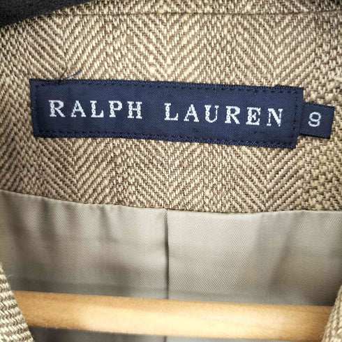 ラルフローレン RALPH LAUREN ネップ ヘリンボーン シルクリネン テーラードジャケット レディース JPN:9号