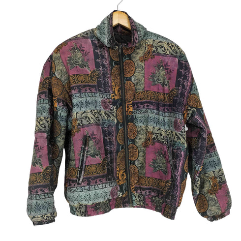 STUNT SPORTS シルク100 マルチカラーブルゾンジャケット メンズ JPN:M