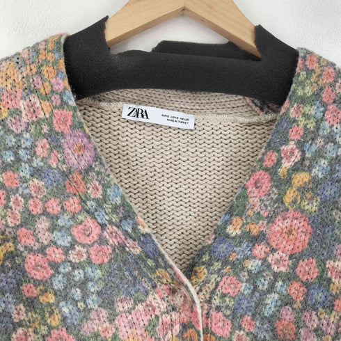 ザラ ZARA フラワーカーディガン レディース S