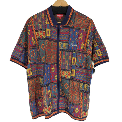 シュプリーム Supreme 20SS Patchwork Knit Zip Up Polo メンズ import:L