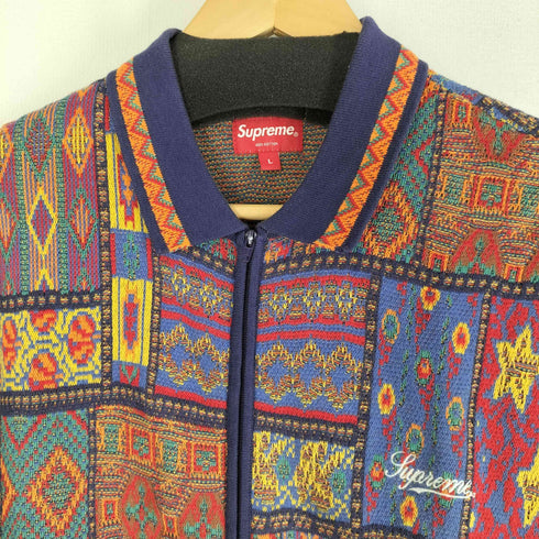 シュプリーム Supreme 20SS Patchwork Knit Zip Up Polo メンズ import:L