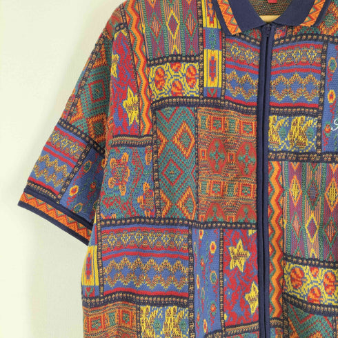 シュプリーム Supreme 20SS Patchwork Knit Zip Up Polo メンズ import:L