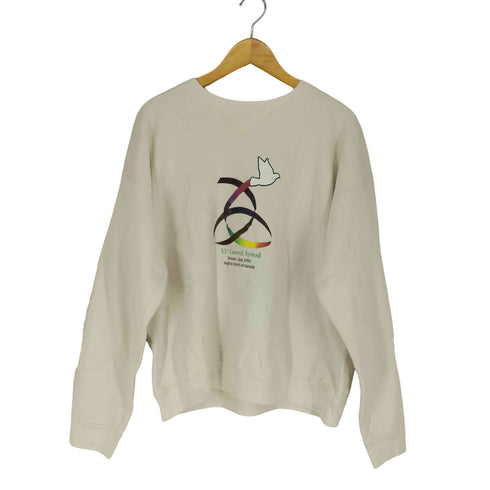 タルテックス TULTEX 90s MADE IN USA 33RD GENERAL SYNOD フロントプリント前Vスウェット メンズ JPN:L