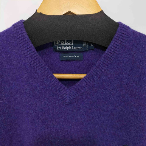 ポロバイラルフローレン Polo by RALPH LAUREN LAMBS WOOL Vネック L/Sニット メンズ import:L
