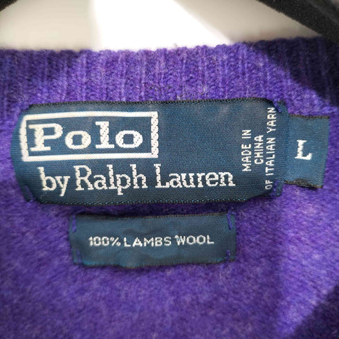 ポロバイラルフローレン Polo by RALPH LAUREN LAMBS WOOL Vネック L/Sニット メンズ import:L