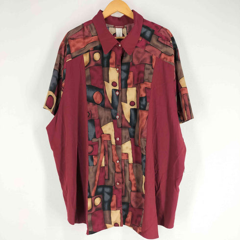 MUSTANG 70-80s USA製 総柄半袖シャツ イージーパンツ セットアップ ビッグサイズ メンズ 5XL