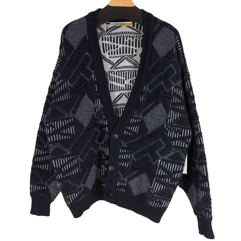 POLICY STUDIO 90s 韓国製 3Dニットカーディガン アクリルニット メンズ import:XL