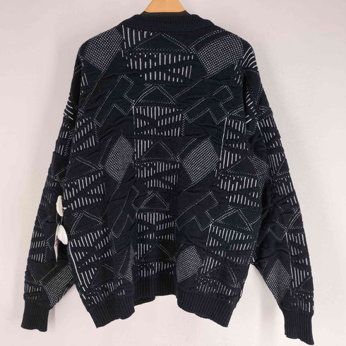 POLICY STUDIO 90s 韓国製 3Dニットカーディガン アクリルニット メンズ import:XL