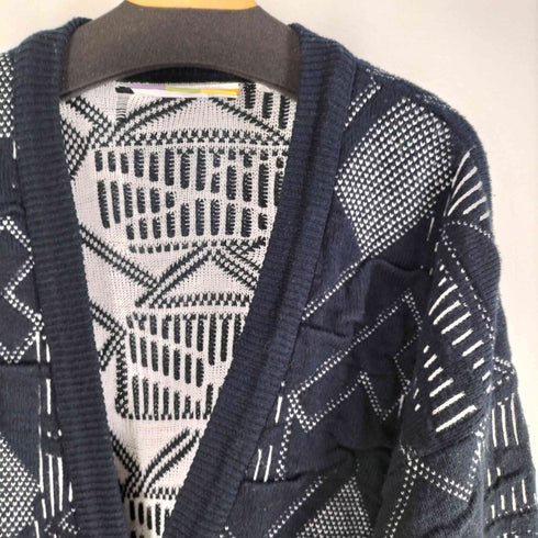 POLICY STUDIO 90s 韓国製 3Dニットカーディガン アクリルニット メンズ import:XL