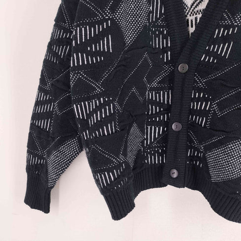 POLICY STUDIO 90s 韓国製 3Dニットカーディガン アクリルニット メンズ import:XL