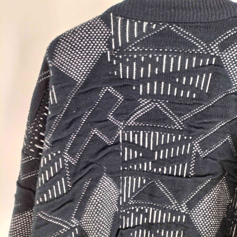 POLICY STUDIO 90s 韓国製 3Dニットカーディガン アクリルニット メンズ import:XL