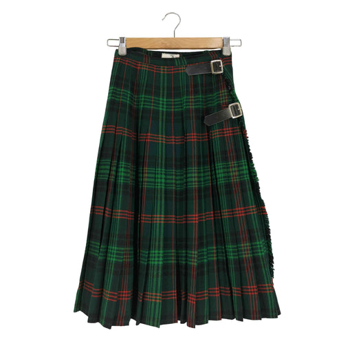ザスコッチハウス The Scotch House スコットランド製 チェック ウール プリーツ ラップ キルトスカート レディース F:40